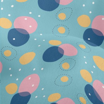 Pink Blue Circle Geometry Lightweight Performance Linen