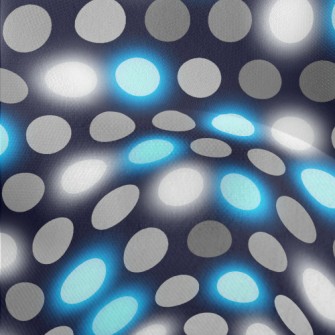 Black And Blue Polka Dots Lightweight Performance Linen