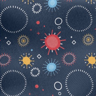 Colorful Fireworks Jersey Backed Fleece
