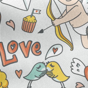 Romantic Cupid Jersey Backed Fleece