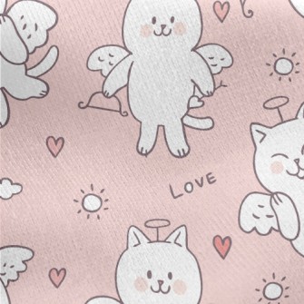 Cupid Cat Jersey Backed Fleece