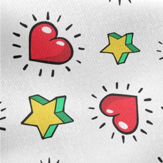 Hearts And Stars Jersey Backed Fleece