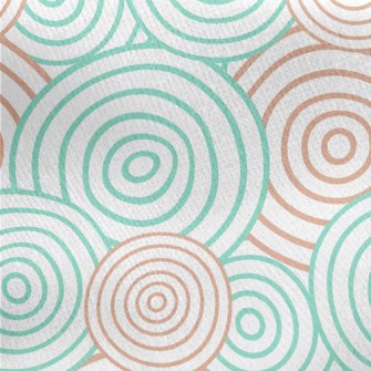 Green And Orange Circles Jersey Backed Fleece