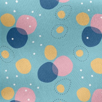 Pink Blue Circle Geometry Jersey Backed Fleece