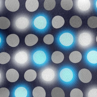 Black And Blue Polka Dots Jersey Backed Fleece