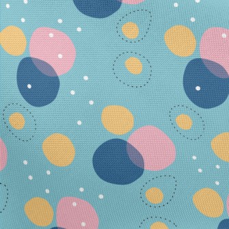 Pink Blue Circle Geometry Pongee