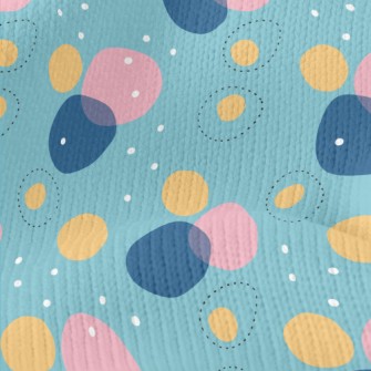 Pink Blue Circle Geometry Stretch Jersey