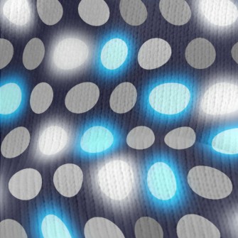 Black And Blue Polka Dots Stretch Jersey