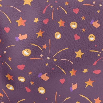 Smiley Face Fireworks Lightweight Cotton Poplin