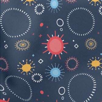 Colorful Fireworks Lightweight Cotton Poplin