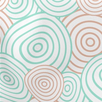 Green And Orange Circles Lightweight Cotton Poplin