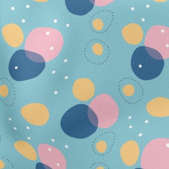 Pink Blue Circle Geometry Lightweight Cotton Poplin