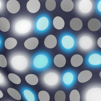 Black And Blue Polka Dots Lightweight Cotton Poplin