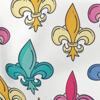 Colorful Iris Flowers Lightweight Cotton Poplin