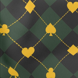 Plaid Spades Clubs Lightweight Cotton Poplin