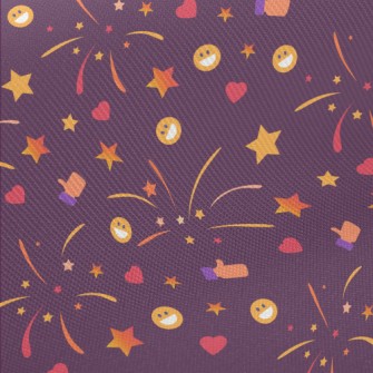 Smiley Face Fireworks Midweight Cotton Poplin