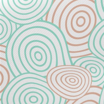 Green And Orange Circles Midweight Cotton Poplin