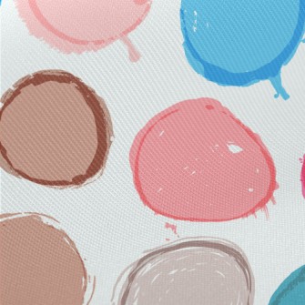 Colored Circles Midweight Cotton Poplin