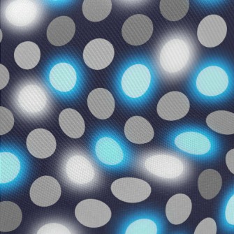 Black And Blue Polka Dots Midweight Cotton Poplin