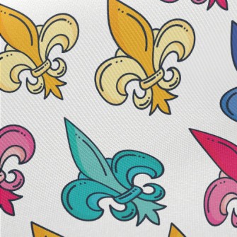 Colorful Iris Flowers Midweight Cotton Poplin