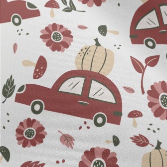 Hand Drawn Car With Pumpkin Chiffon