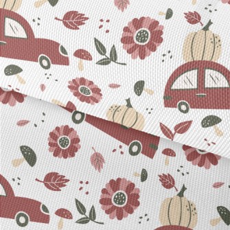 Hand Drawn Car With Pumpkin Waterproof Oxford