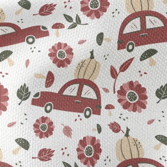 Hand Drawn Car With Pumpkin Waterproof Canvas