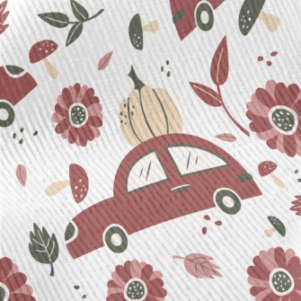Hand Drawn Car With Pumpkin Standard Corduroy