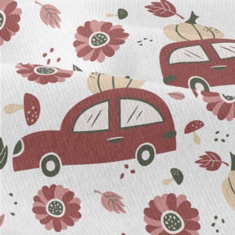 Hand Drawn Car With Pumpkin Modern Jersey