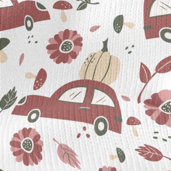 Hand Drawn Car With Pumpkin Stretch Jersey