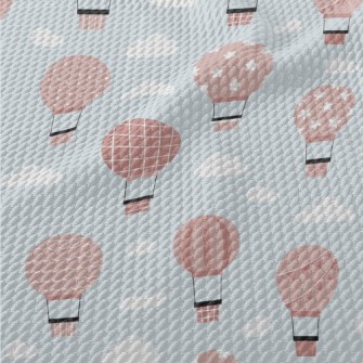 Pink Pattern Hot Air Balloon Birdseye Piqué