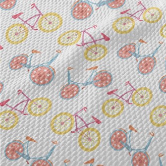 Colorful And Cute Bicycle Birdseye Piqué