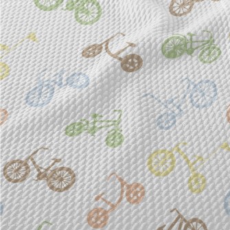 Colorful Bicycle Silhouette Birdseye Piqué