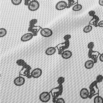 Children Riding Bicycles Silho Birdseye Piqué