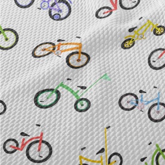 Colorful Children&#39;s Bicycl Birdseye Piqué
