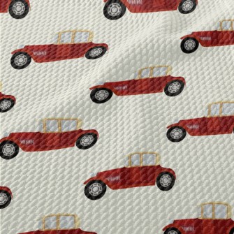 Classic Retro Cars Birdseye Piqué