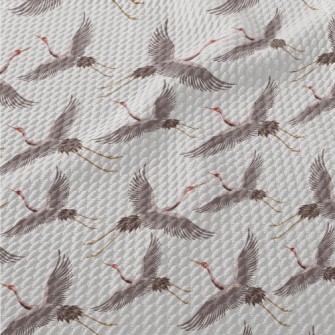 Chinese Traditional White Cran Birdseye Piqué