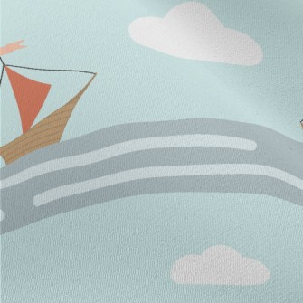 Sailboat Sailing On The Waves Chiffon