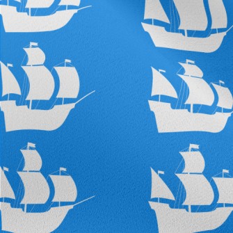 White Pirate Ship Silhouette Chiffon