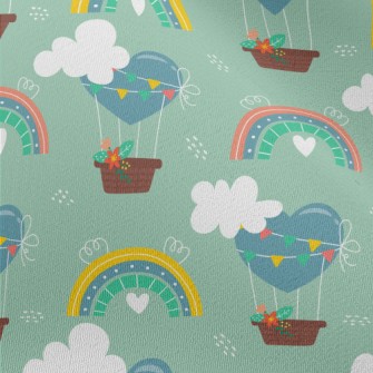 Love Hot Air Balloon And Rainb Chiffon