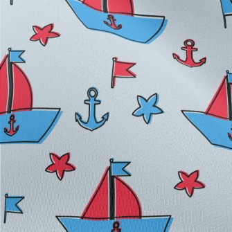 Cute Sailboat Doodle Chiffon