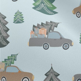 Truck And Christmas Tree With  Chiffon