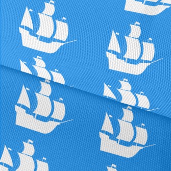 White Pirate Ship Silhouette Waterproof Oxford