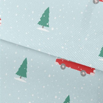 Christmas Tree And Red Car Waterproof Oxford