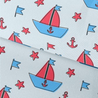 Cute Sailboat Doodle Waterproof Oxford