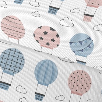 Blue And Pink Pattern Hot Air  Waterproof Oxford