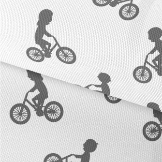 Children Riding Bicycles Silho Waterproof Oxford