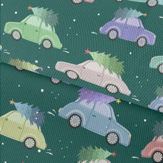 Colorful Cars And Christmas Tr Waterproof Oxford