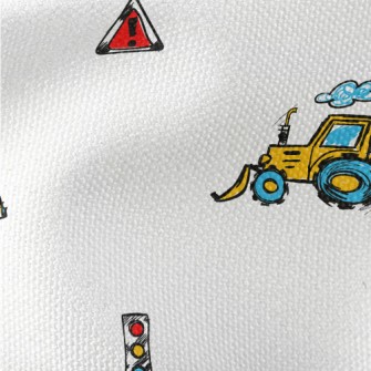 Cartoon Construction Vehicles Waterproof Canvas