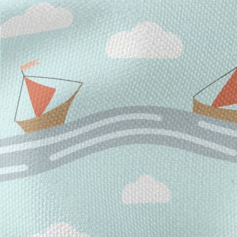 Sailboat Sailing On The Waves Waterproof Canvas